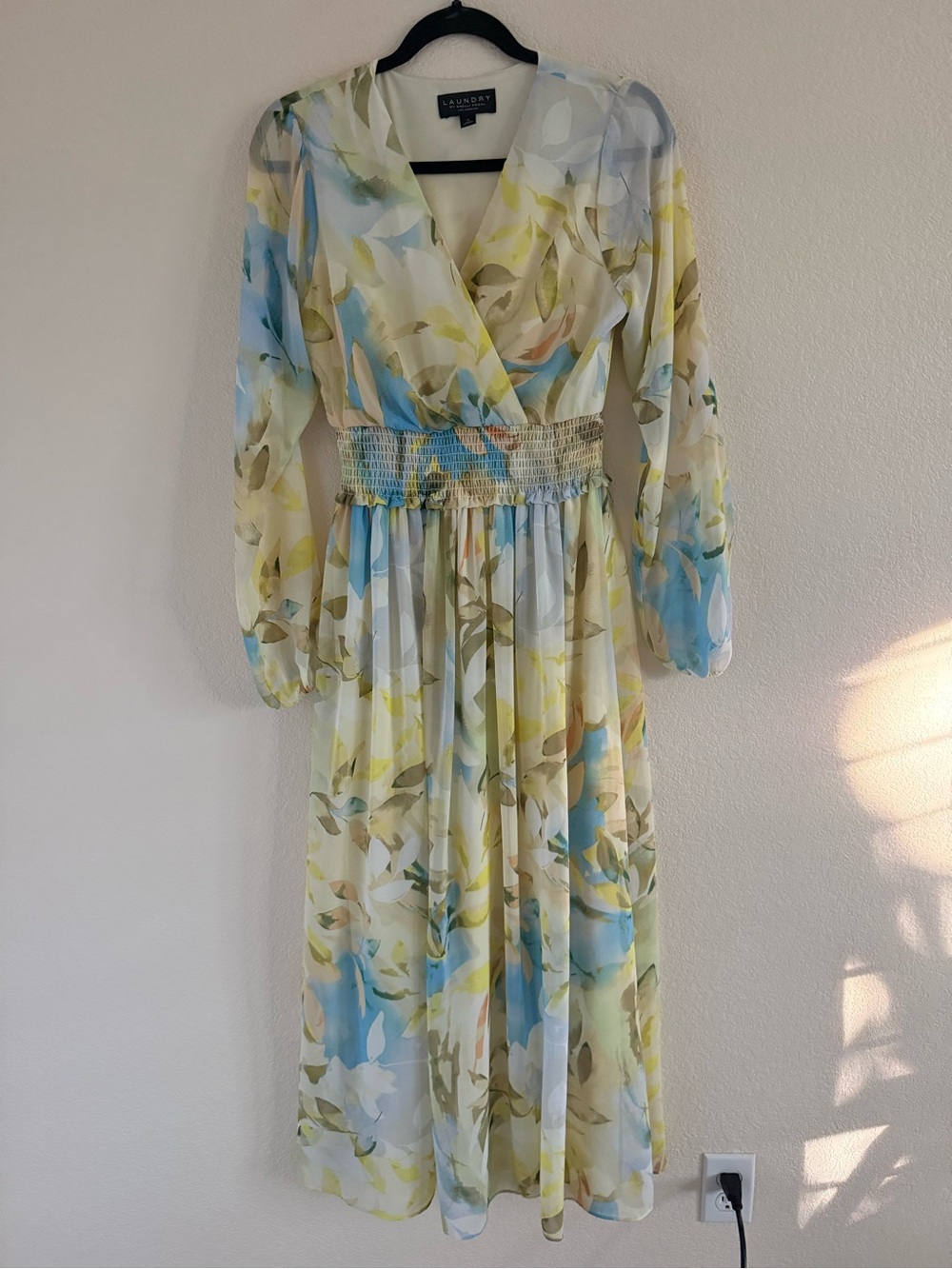 Laundry By Shelli Segal Yellow and Blue Floral Maxi Dress - Picture 2 of 5